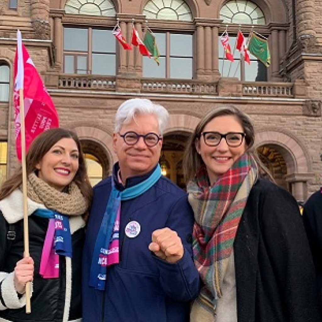 CUPE leaders and members in front of Queen's Park
